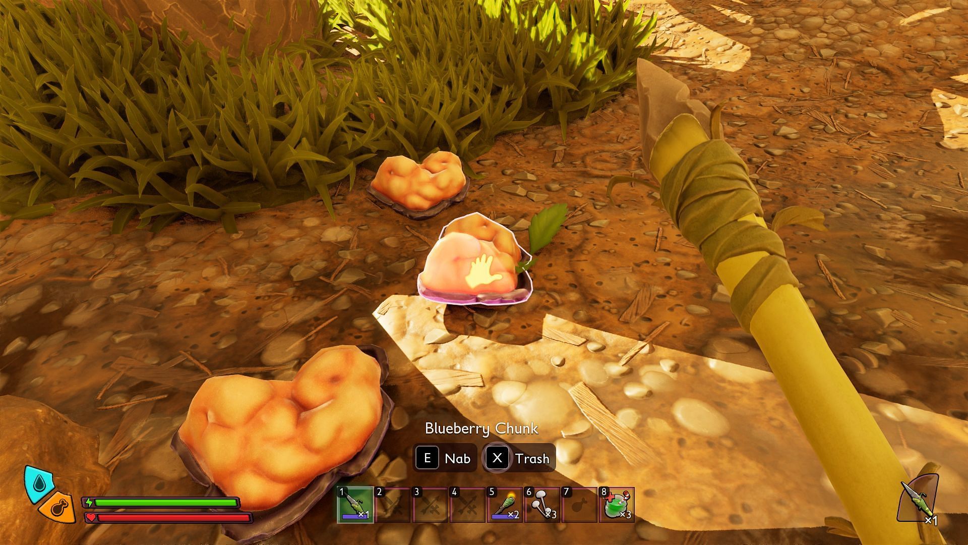 Blueberry Chunks can be used to craft Blueberry Leather (Image via Xbox Game Studios)